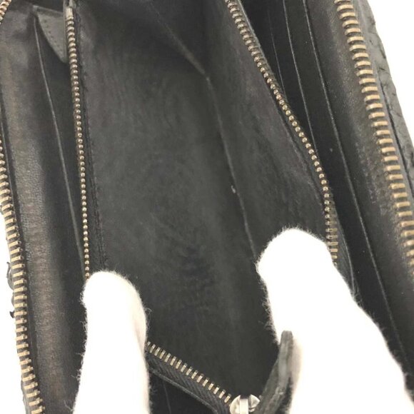 Bottega Veneta Intrecciato Lambskin Zip Around Long Wallet Black/2BG4354 - Picture 6 of 8